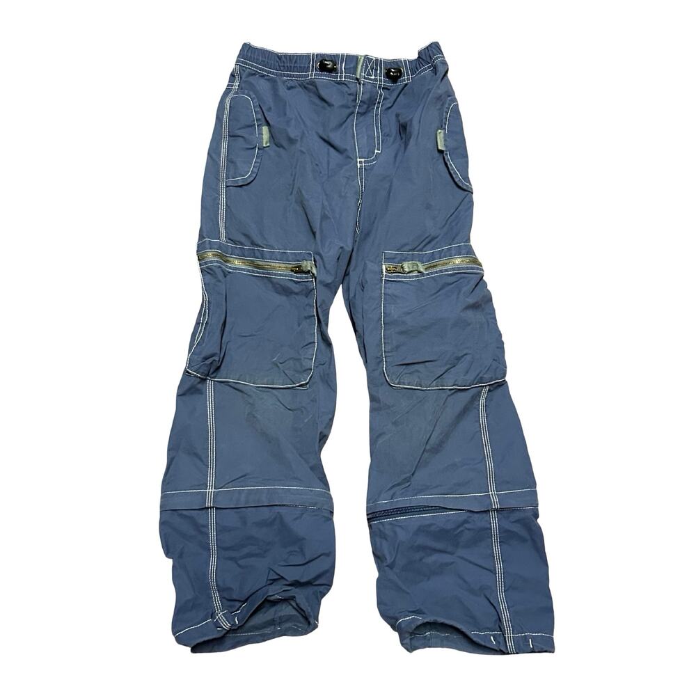 Mini Boden Skate Pants Boys Sz 7/8 Zip Off Long Shorts Pockets Cargo Camp Summer